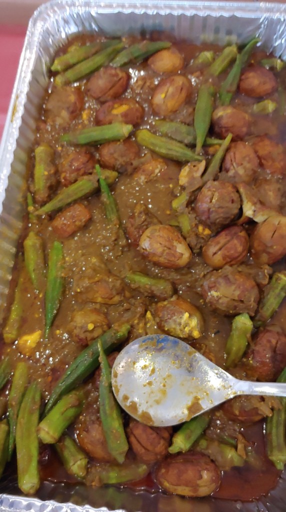 Okra with eggs
