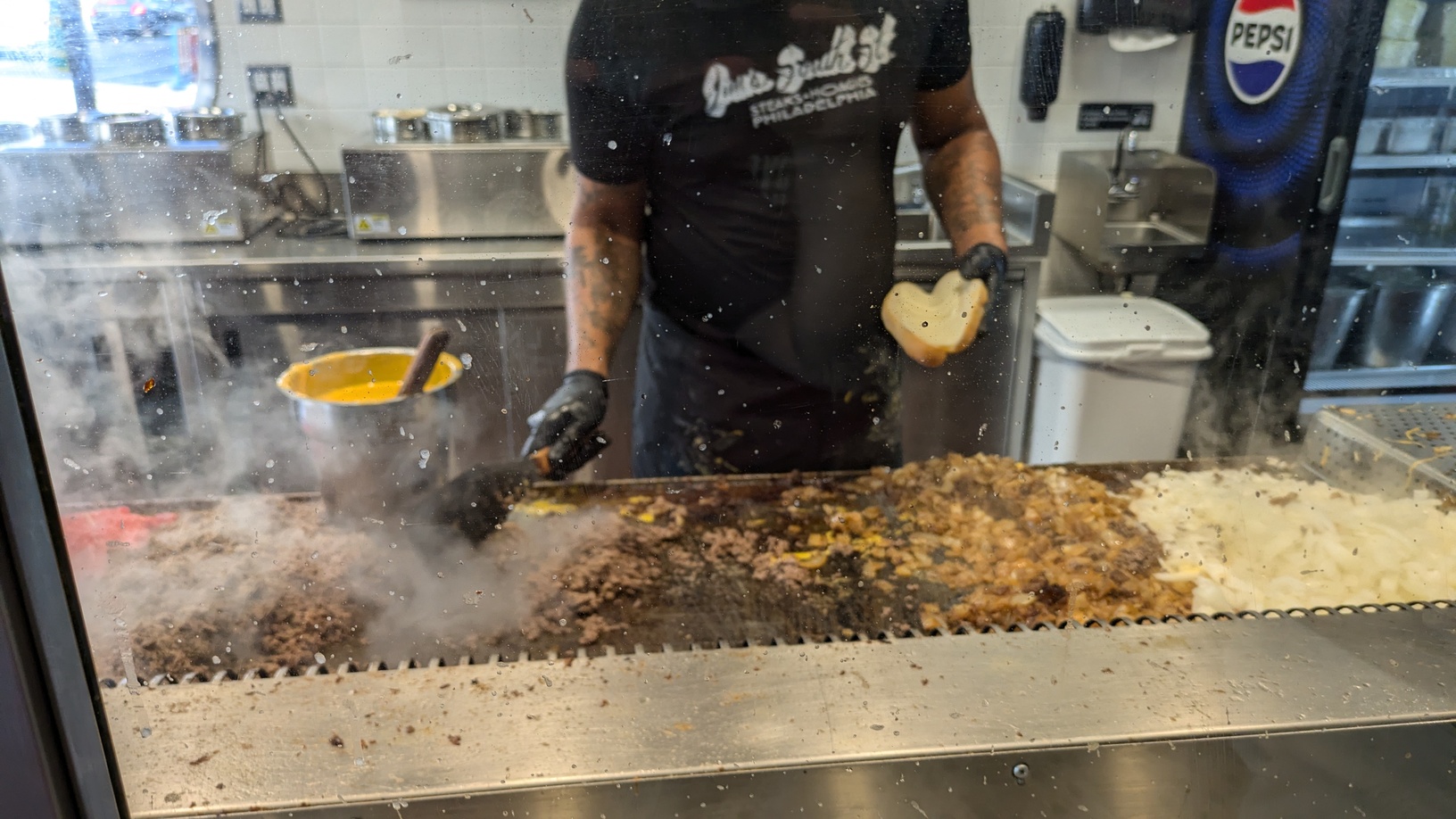 Sandwich making at the grill