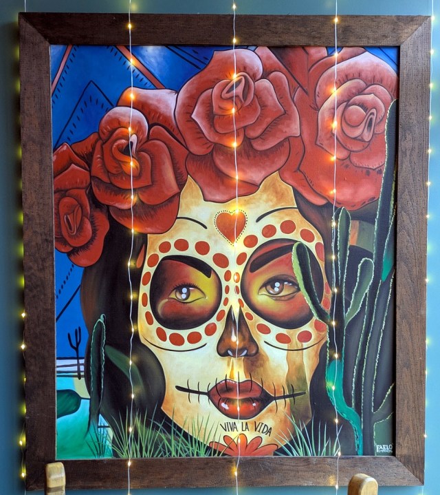 Wall painting showing Dia De Muertos