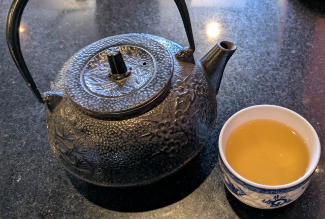 Pot of green tea