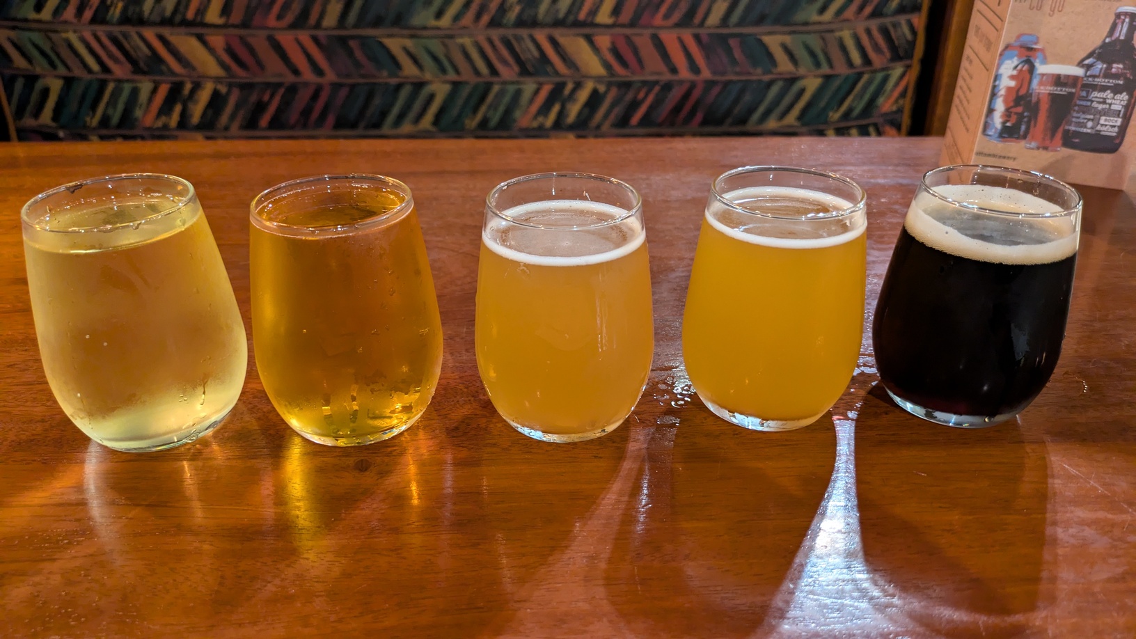 Rock Bottom Brewery beer flight