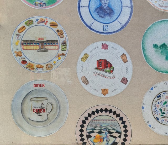 Diner plates wall decorations