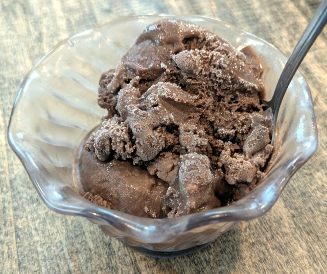 Scoop of chocolate ice cream