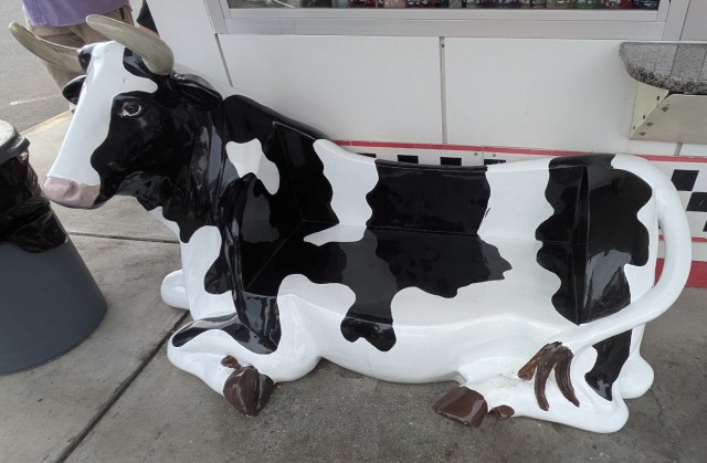 Seat in the shape of a cow
