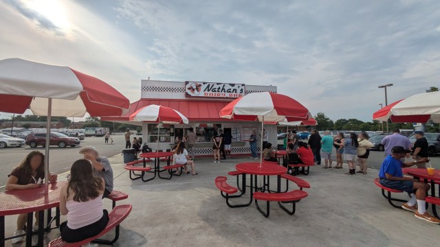 Outside tables with the Dairy Bar in the background