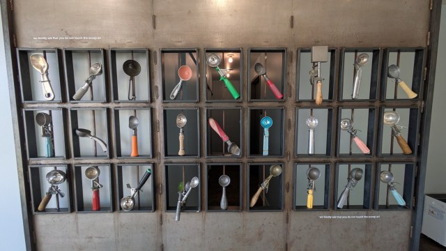 Wall of ice cream scoops